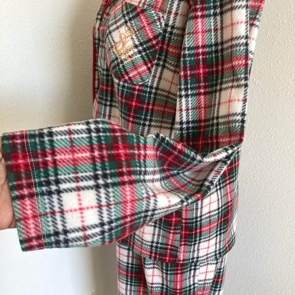 Lauren Ralph Lauren Women's Plaid Flannel Monogram Pajama Set M Classic Preppy - Picture 9 of 14